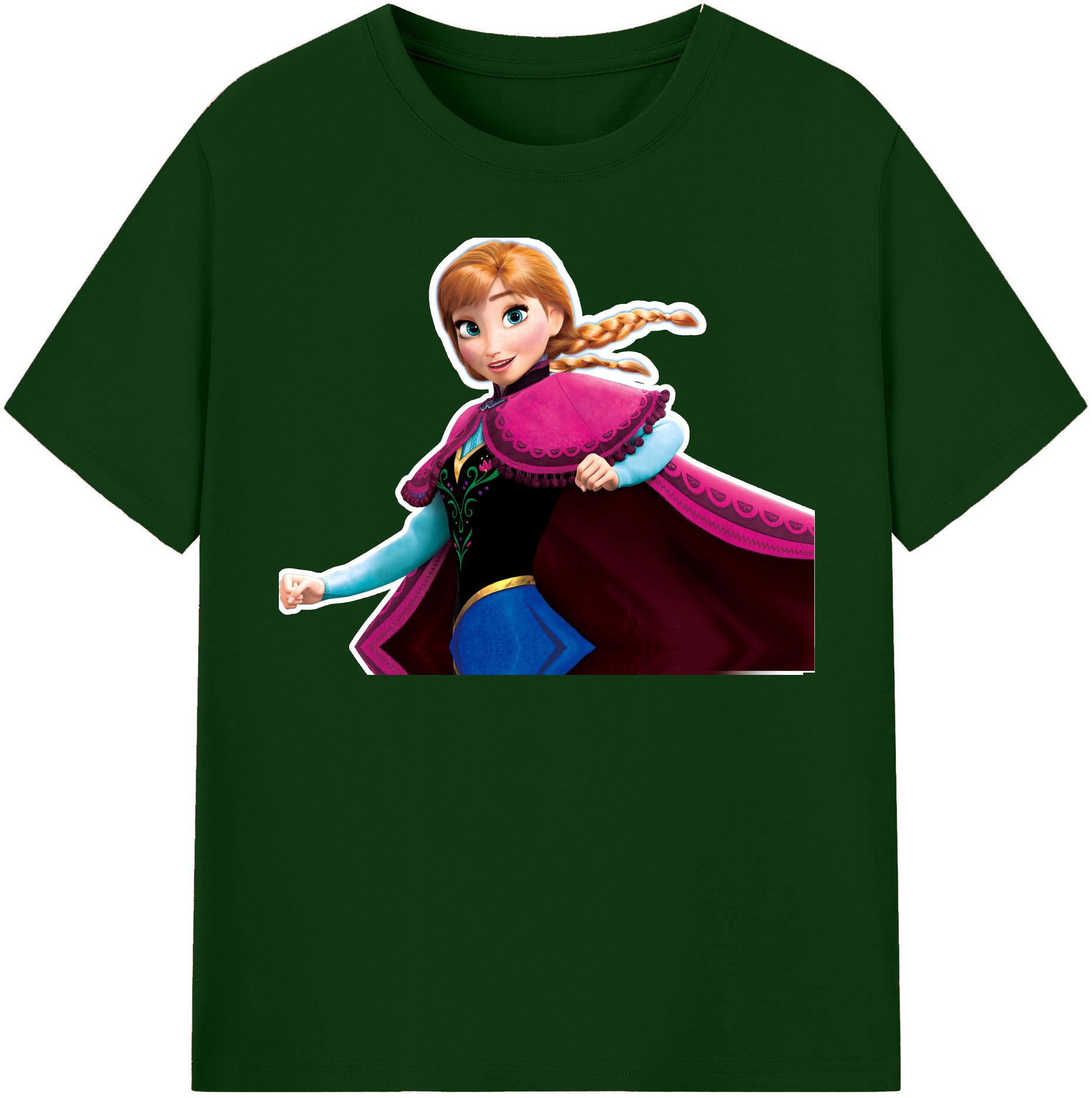 （画像用） アナと雪の女王 アンナ エルサ Frozen Anna Elsa 綿100％半袖Tシャツ（フロントプリント）